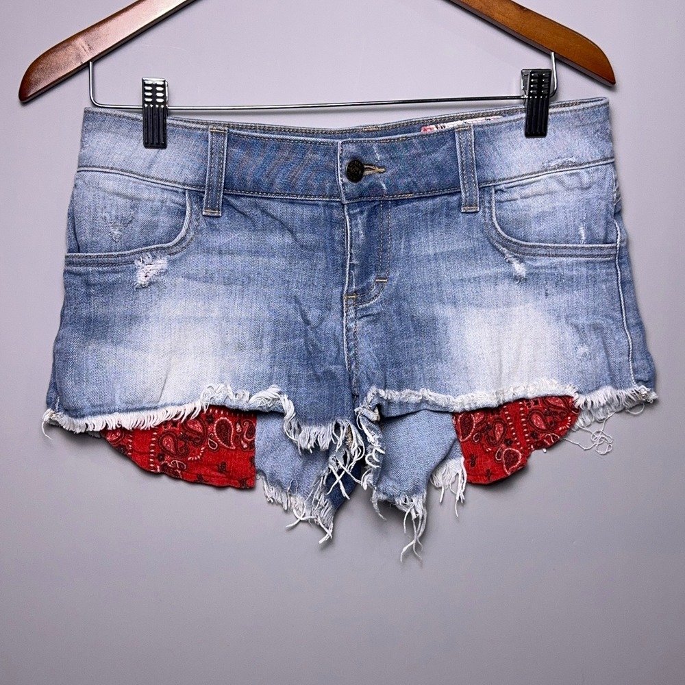 Siwy Denim Shorts Womens 26 Blue Distressed Cut Off Y2K Mini Micro Low rise Boho